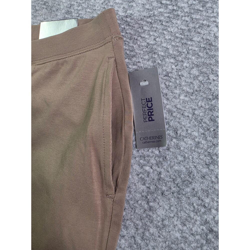 Catherines Suprema Collection Pants Womens 4X 30/32 Tan Pull On Stretch Pockets - Picture 7 of 14